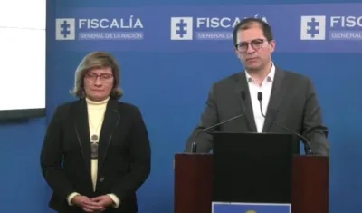 El Fiscal Francisco Barbosa haciendo el anuncio.