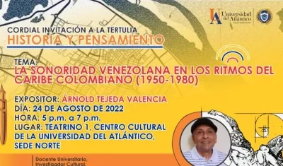 Afiche promocional de la ‘Tertulia historia y pensamiento'.