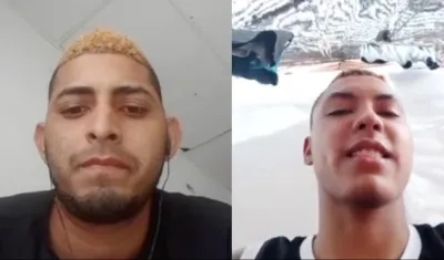 Geovany Ospino Rodríguez, alias ‘Cheo’; y Juan David Simmonds Niebles, los dos imputados. 