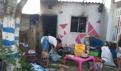 Estado de la vivienda, tras el incendio.