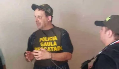 El juez Benny Osorio Mejía cuando fue rescatado por el Gaula. 