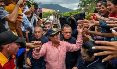 El Presidente Petro a su llegada a El Tarra