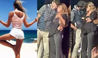 Piqué y su novia Clara Chia.