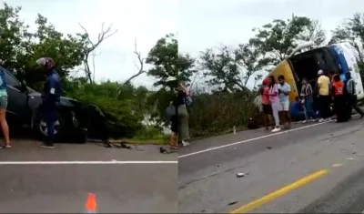 Triple choque en la Vía a Ciénaga. 