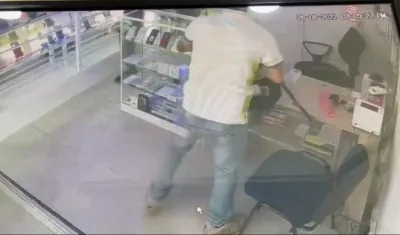 Momento en que se presentó el atraco. 