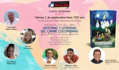 Afiche promocional del lanzamiento del libro  ‘Historias y leyendas del Caribe colombiano’.