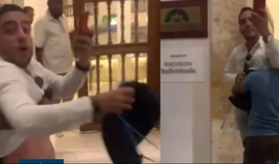 El Senador Alex Flórez cuando protagonizó el escándalo en un hotel de Cartagena.
