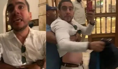 Senador Alex Flórez ( Pacto Histórico) en pleno escándalo en el hotel.