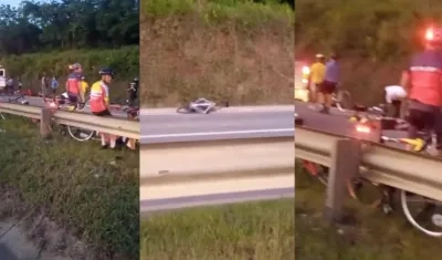 Momentos del accidente de tránsito en Turbaco. 