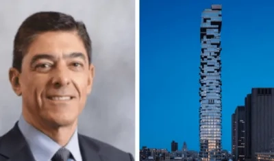 El ejecutivo Gustavo Amal y el rascacielos donde murió.