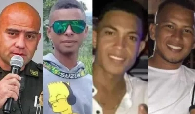 El coronel Benjamín Núñez y las tres víctimas de Chochó.