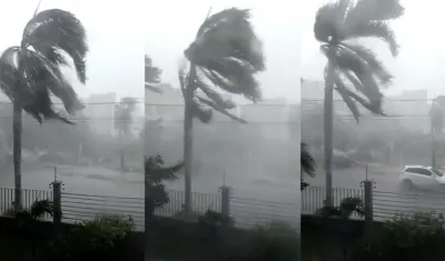 Fuerte aguacero en el norte de Barranquilla. 