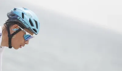 El ciclista colombiano Miguel Ángel 'Supermán' López.