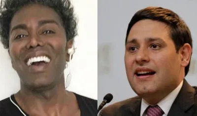 Nerú y el director del Dapre, Mauricio Lizcano.