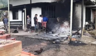 Casa donde se produjo la masacre en Landázuri. 