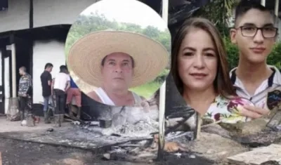 Tres de las víctimas: Álvaro Díaz Pineda, su esposa Loiden Acuña Pérez, su hijo Johan Sebastián Díaz, de 20 años.