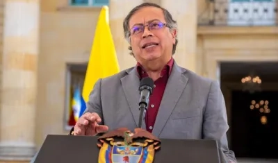 El presidente Gustavo Petro en la alocución televisada de este miércoles.