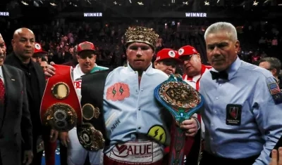 Saúl 'Canelo' Álvarez, boxeador mexicano. 