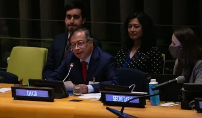 El Presidente Petro este lunes en Naciones Unidas.