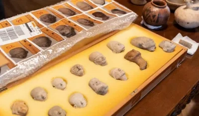 Piezas arqueológicas recuperadas por Colombia.