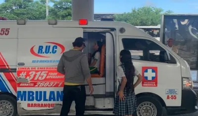 Traslado de la menor accidentada. 