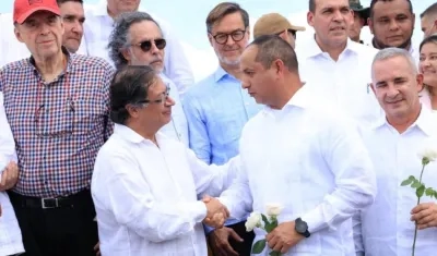 Presidente de la República, Gustavo Petro en el puente internacional Simón Bolívar.