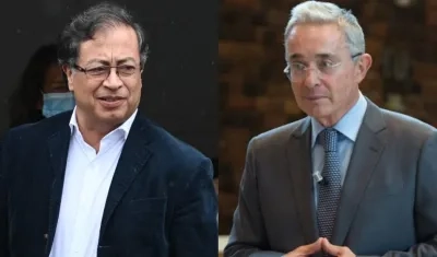 Presidente Gustavo Petro y Álvaro Uribe, jefe del Centro Democrático.