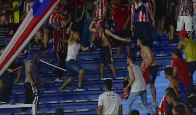 Momento del enfrentamiento. 