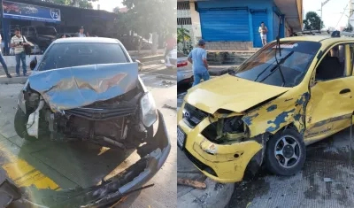 Vehículos accidentados en la calle 75 con carrera 46.