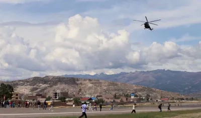Protestas en el aeropuerto de Ayacucho.
