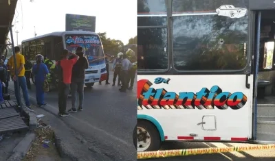 Aspecto del bus donde ocurrió la balacera. 