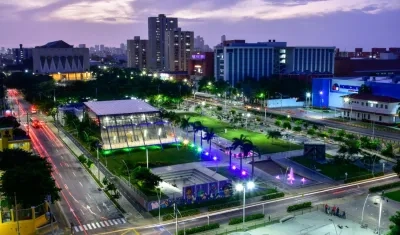 Imagen de la Plaza de la Paz de Barranquilla.