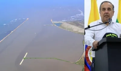Canal de acceso y el Ministro de Transporte, Guillermo Reyes.