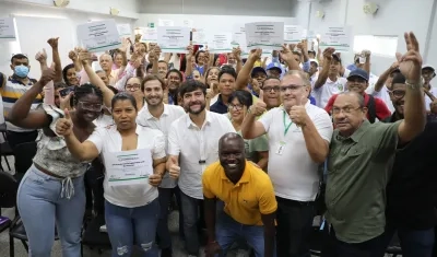 El alcalde en la entrega de estímulos a juntas de acción comunal