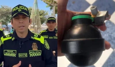 El coronel Óscar Daza y la granada.