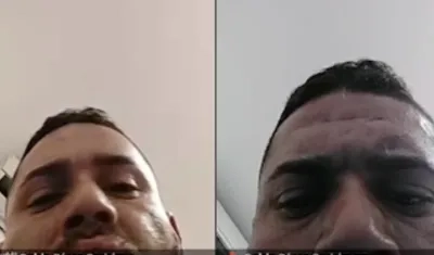 Nelvis Alexander Cordero Ortiz durante la audiencia virtual. 