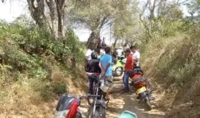 Lugar donde fue hallado el mototaxista asesinado. 