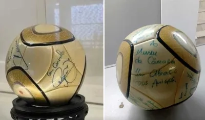 El balón recuperado.