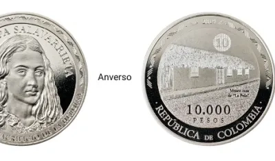 La moneda con la imagen de Policarpa Salavarrieta.