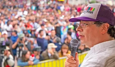 Gustavo Petro durante la campaña presidencial.