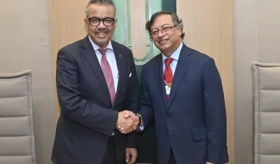 Director de la OMS, Tedros Adhanom Ghebreyesus y el Presidente de la República, Gustavo Petro.