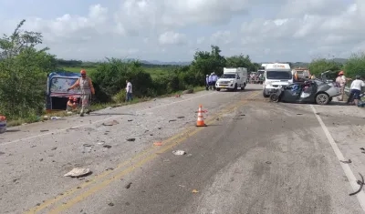 Este es el punto exacto en el que se registró el accidente a la altura de Calamar.