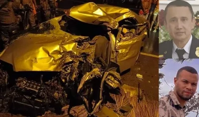 Estado en que quedó el automóvil Aveo en el que viajaban el pastor Javier Díaz y su familia.