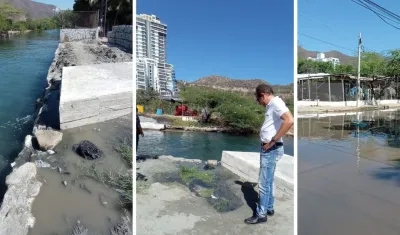 Rebosamiento de aguas residuales en El Rodadero, un grave problema.