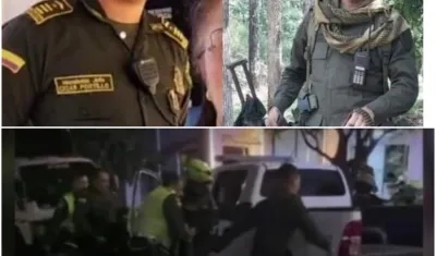 El intendente César Portillo Tamayo y el patrullero Bruno Zapa LeoDan.