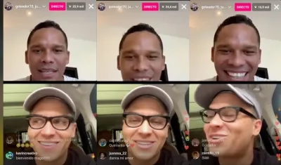 Carlos Bacca en el 'En Vivo' con Juan Fernando Quintero.