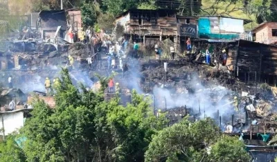 Aspecto de la zona del incendio.