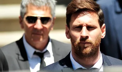 Lionel Messi y su padre Jorge. 