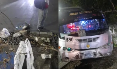 Accidente en el puente de 'La Virgencita'.