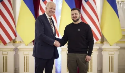 Joe Biden y Volodímir Zelenski.